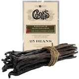 25 Organic Madagascar Whole Vanilla Beans, Grade A Pods, Premium Vanilla Beans for Making Extract & Baking - Cook’s