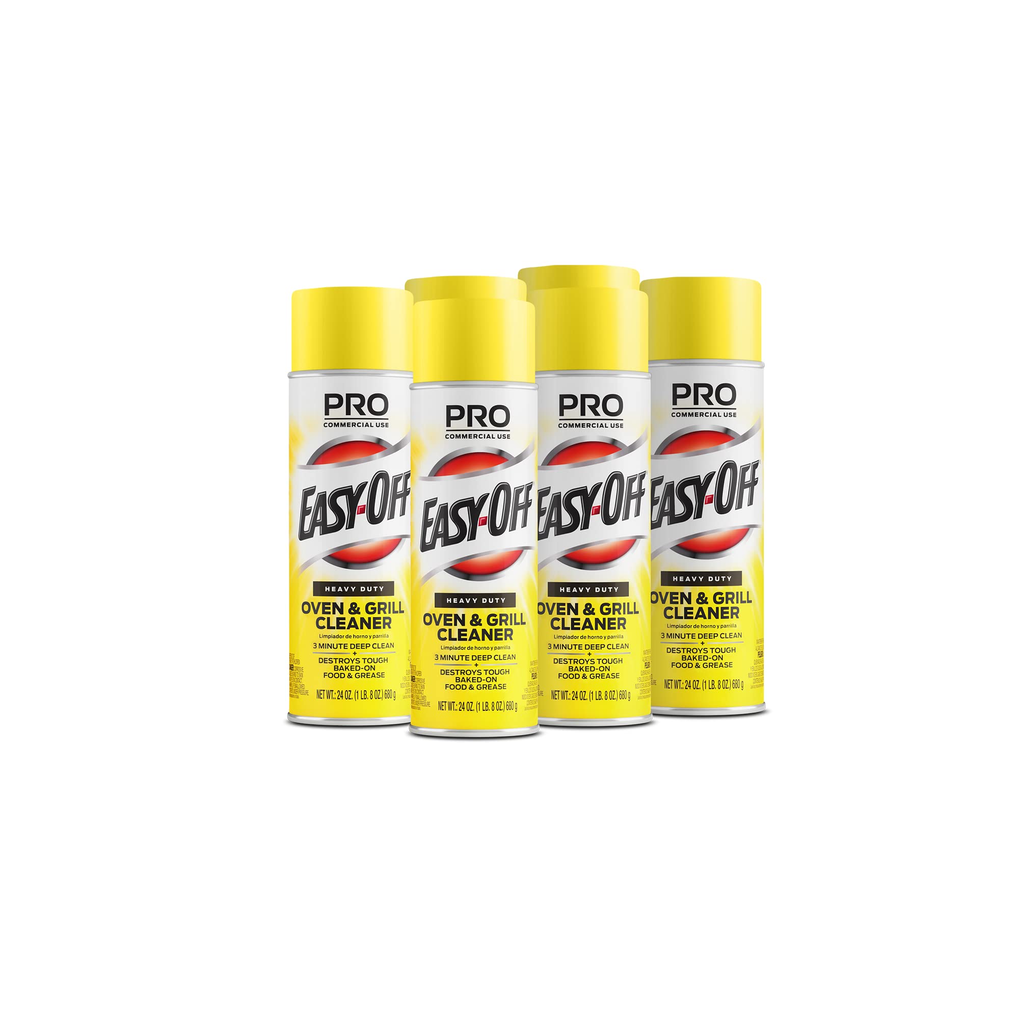 Easy-Off Heavy Duty PRO size Oven Cleaner Foam, Removes Grease & Burned-On Food, For Ovens, Grill Grates & More 24oz (6-count)