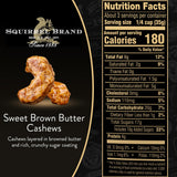 Squirrel Brand Sweet Brown Butter Cashews, 3.5 oz Resealable Bag, Gourmet Flavored Cashews Nuts, Gluten Free, Vegetarian