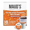 Maud's Decaf Pumpkin Spice Flavored Coffee Pods, 18 ct, Medium Roast Flavored Coffee in Single Serve Pods - 100% Arabica Beans, Compatible with Keurig
