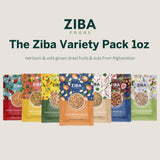 Variety Fruit & Nut Bundle by Ziba | Heirloom Almonds, Salted Pistachios, Sweet Apricot Kernels, Sun-Dried Figs, Dried White Mulberries, Kishmish