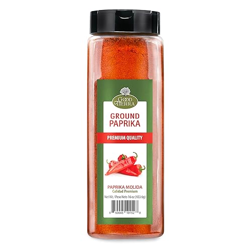 Good Tierra Ground Paprika Powder 16 oz - Sweet & Hot Paprika Spice for Cooking, Spices and Seasonings, Bulk Culinary Pepper