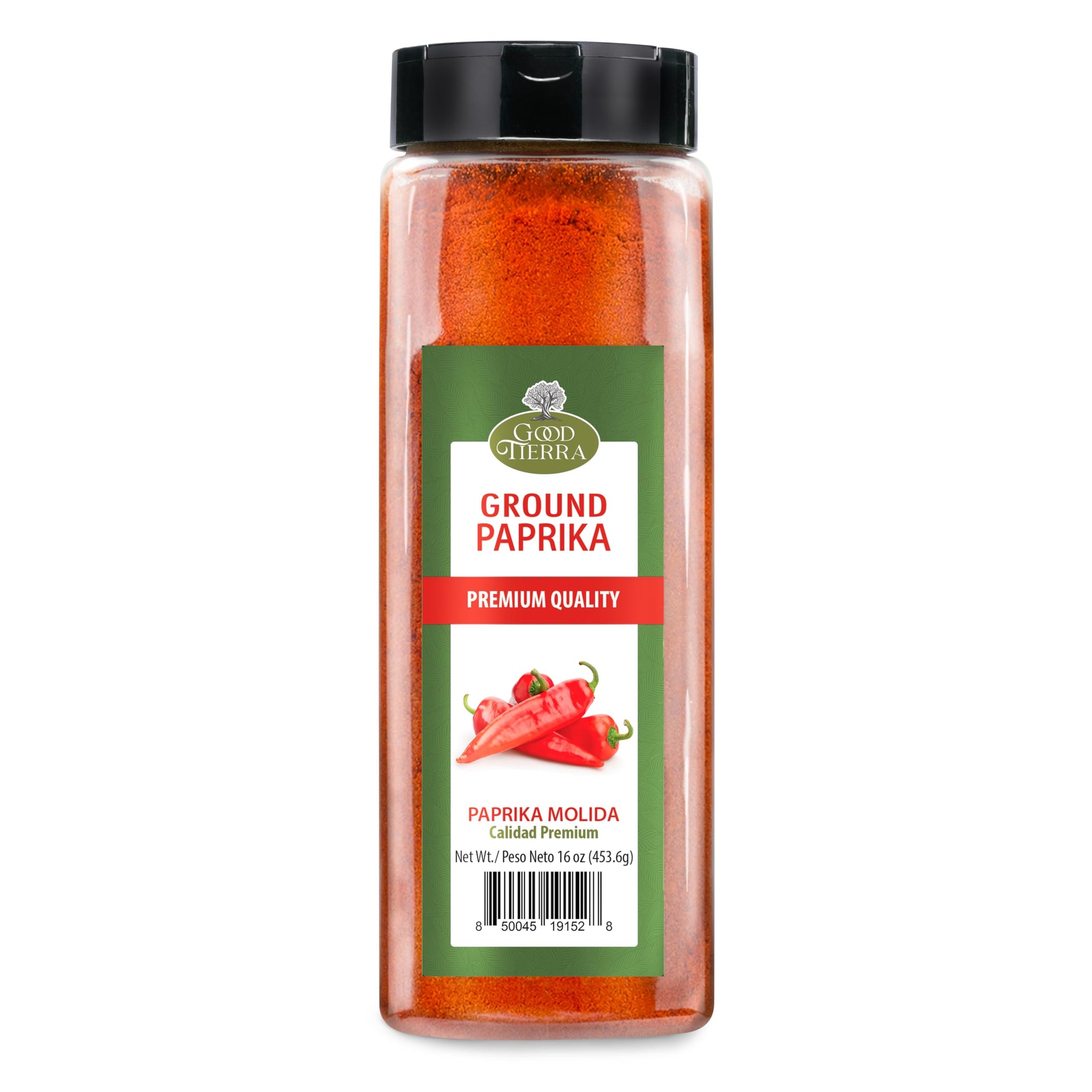 Good Tierra Ground Paprika Powder 16 oz - Sweet & Hot Paprika Spice for Cooking, Spices and Seasonings, Bulk Culinary Pepper