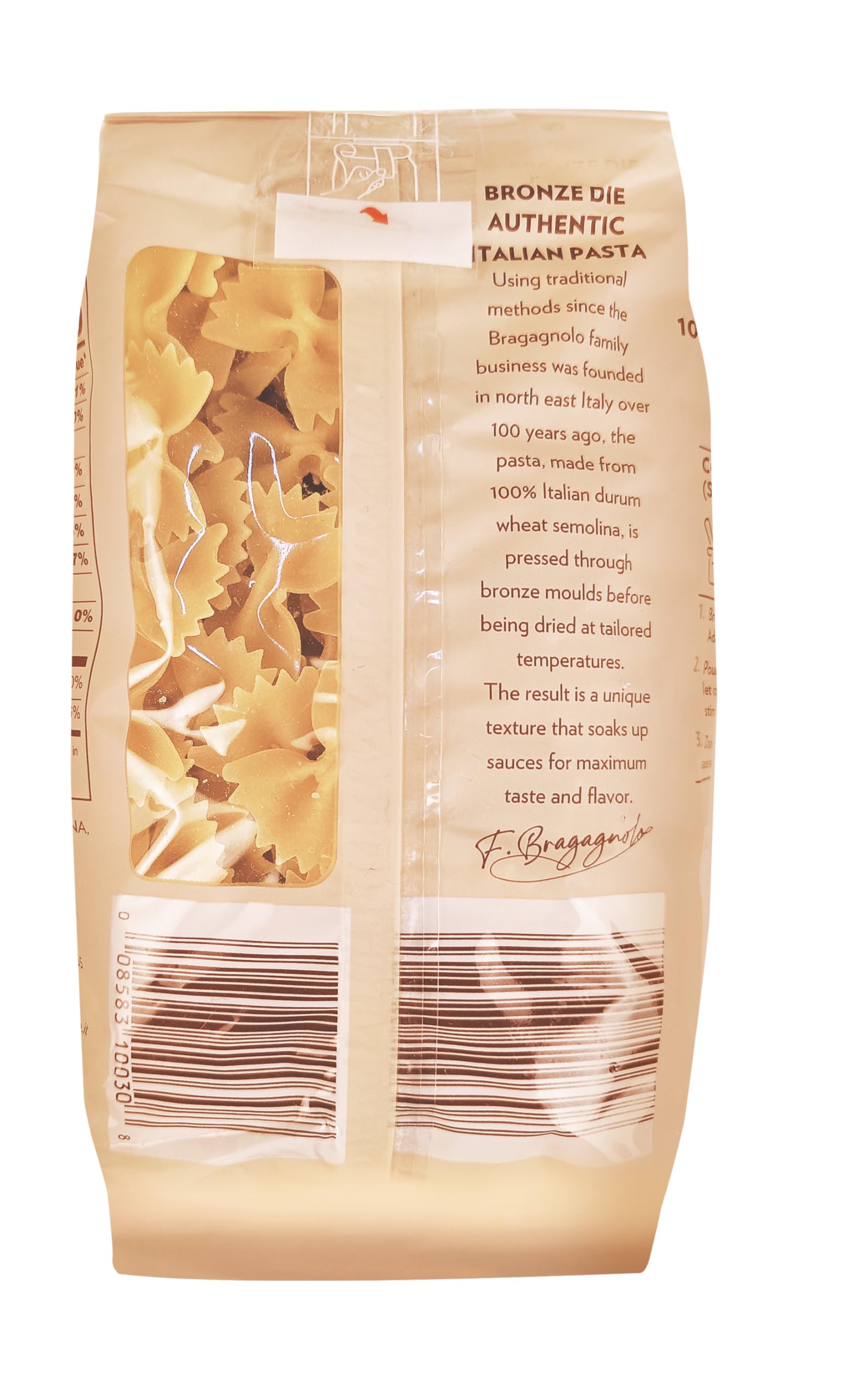 Pastificio Bragagnolo, Farfalle 831 Bronze-Drawn, 100% Italian Pasta, Made with Durum Wheat Semolina Flour, Non GMO (1 Pound Bag) - Consistently al