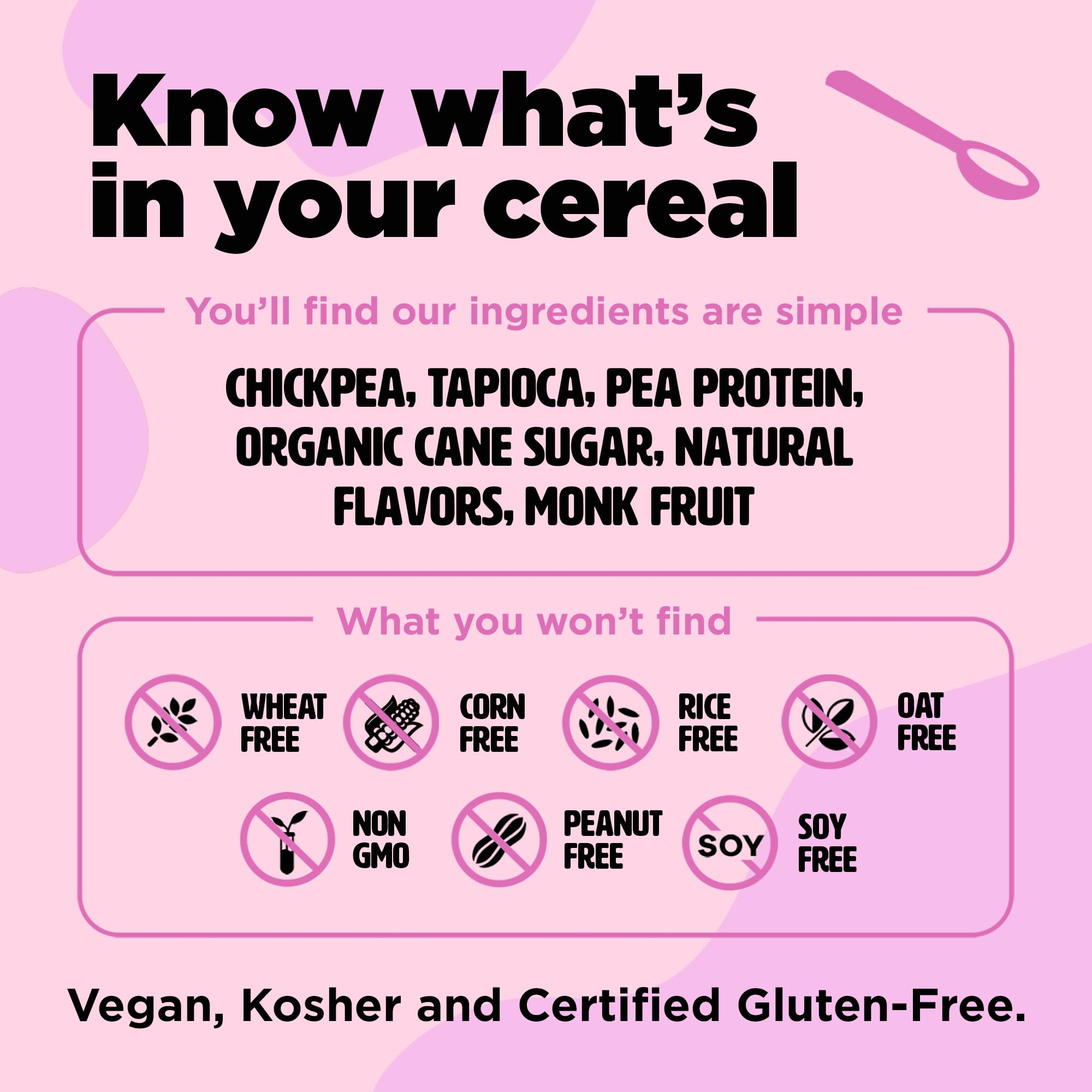 Three Wishes Grain-Free & Protein Cereal - Healthy, Low Sugar & Gluten-Free Breakfast Cereal - Low Carb, Plant-Based, Vegan & Non-GMO - Marshmallow