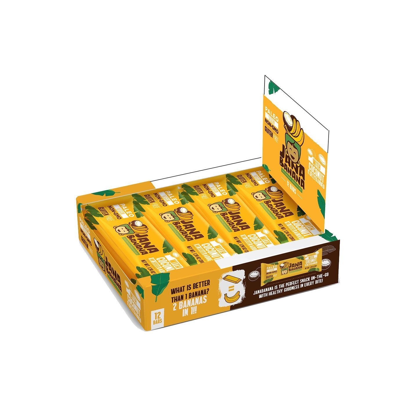 JanaBanana Plant Based bar with Coconut (Pack of 12)