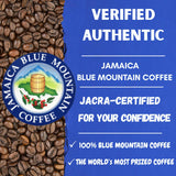 Cafe Blue 100% Jamaican Blue Mountain Ground Coffee - JACRA-Certified Medium Roast with Low Acidity - Smooth Chocolate Notes and No Bitter Aftertaste