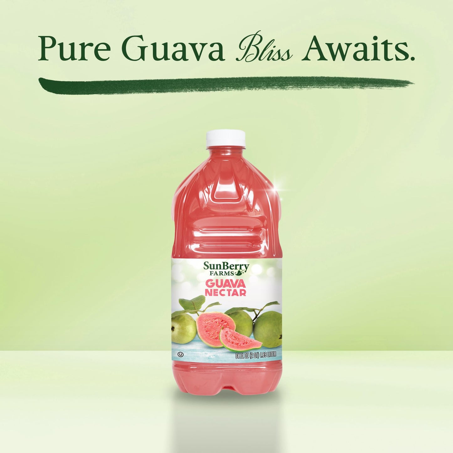 Sunberry Farms Guava Nectar, 64 fl oz Bottle | Exotic Tropical Juice Drink | Non-GMO, No High Fructose Corn Syrup | Refreshing Guava Beverage
