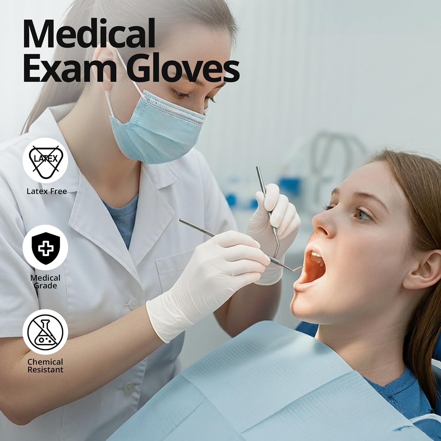 SwiftGrip Disposable Nitrile Exam Gloves, 3-mil, Small, Box of 100, White Nitrile Gloves Disposable Latex Free for Medical, Cleaning, Cooking