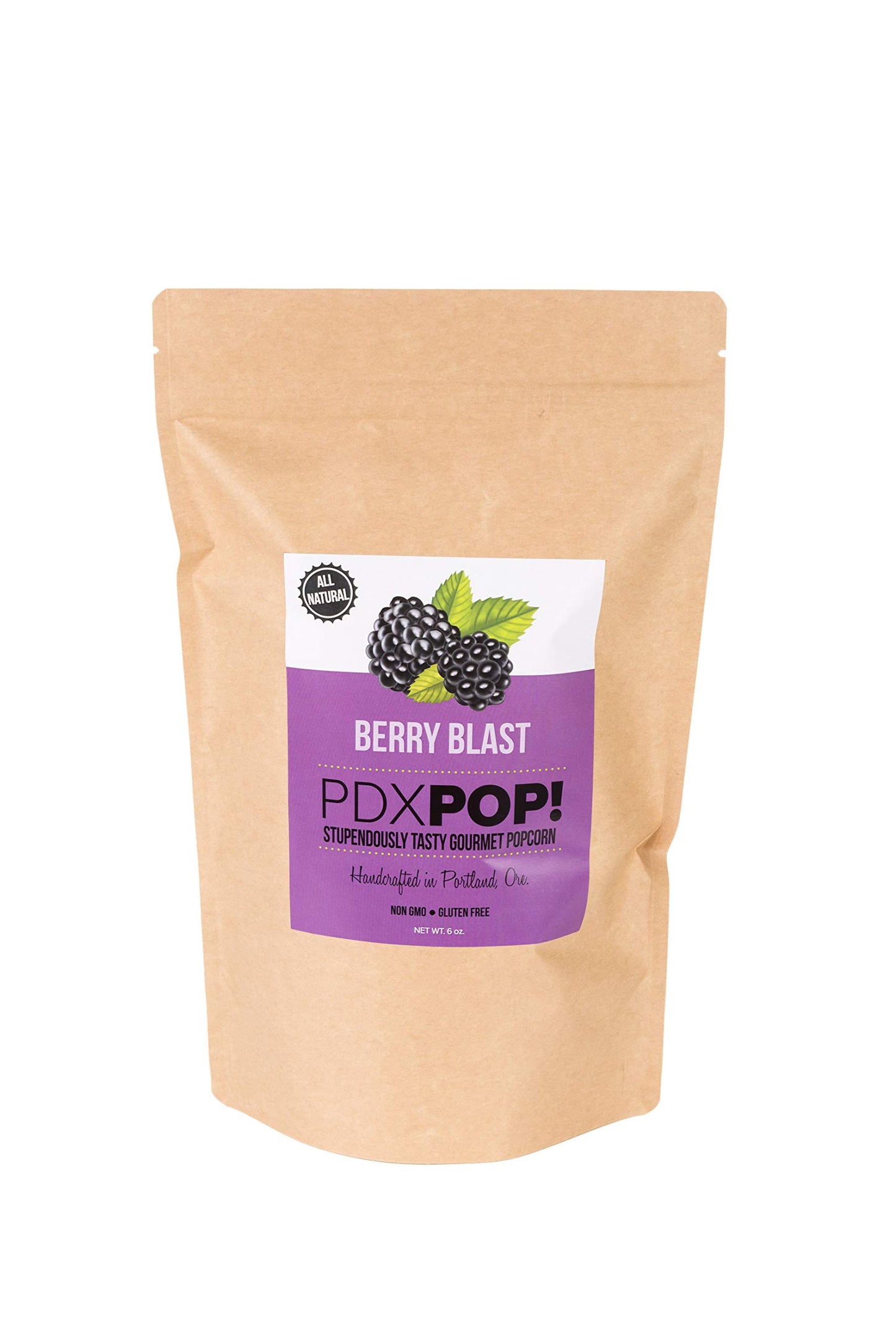 PDXPOP Handmade Gourmet Flavored Popcorn Treat, Large Snack Bag, Berry Blast