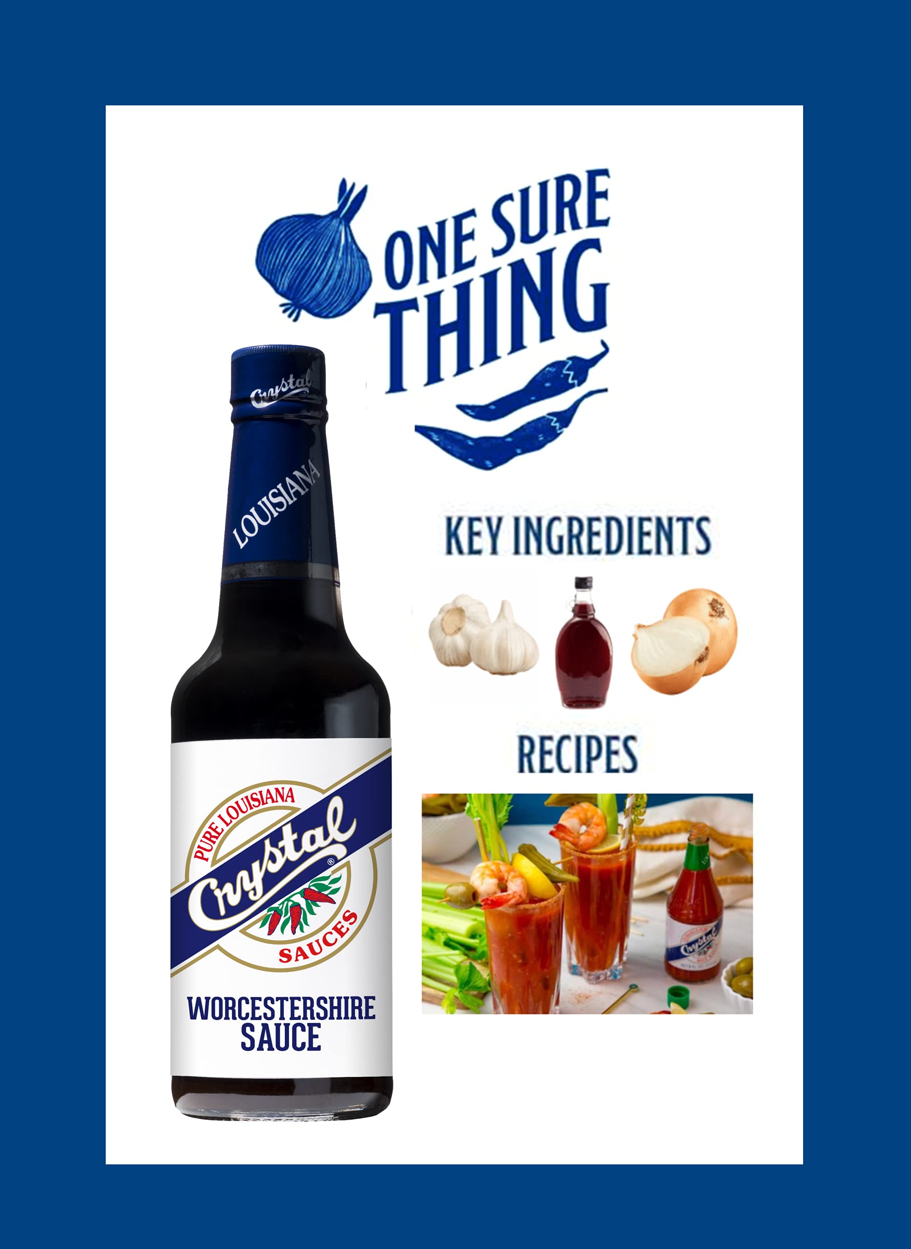 Crystal Louisiana's Worcestershire Sauce, 10 Ounce, Tangy Seasoning for Snack Mix, Marinades, A Little Kick, A Lotta Flavor