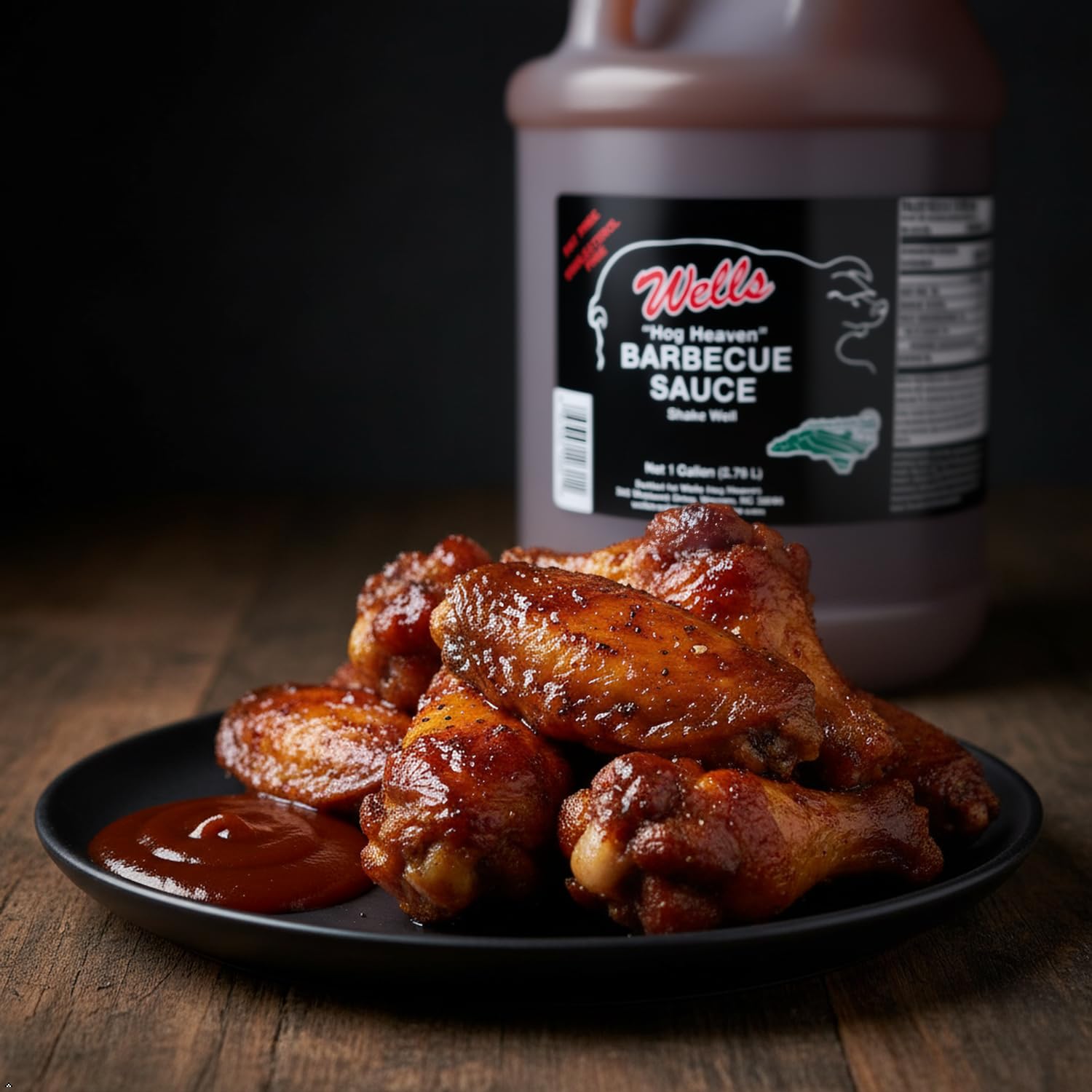 Wells Hog Heaven Barbecue Sauce (1 Gallon) | Carolina Vinegar Based Barbecue Sauce | No High Fructose Corn Syrup |