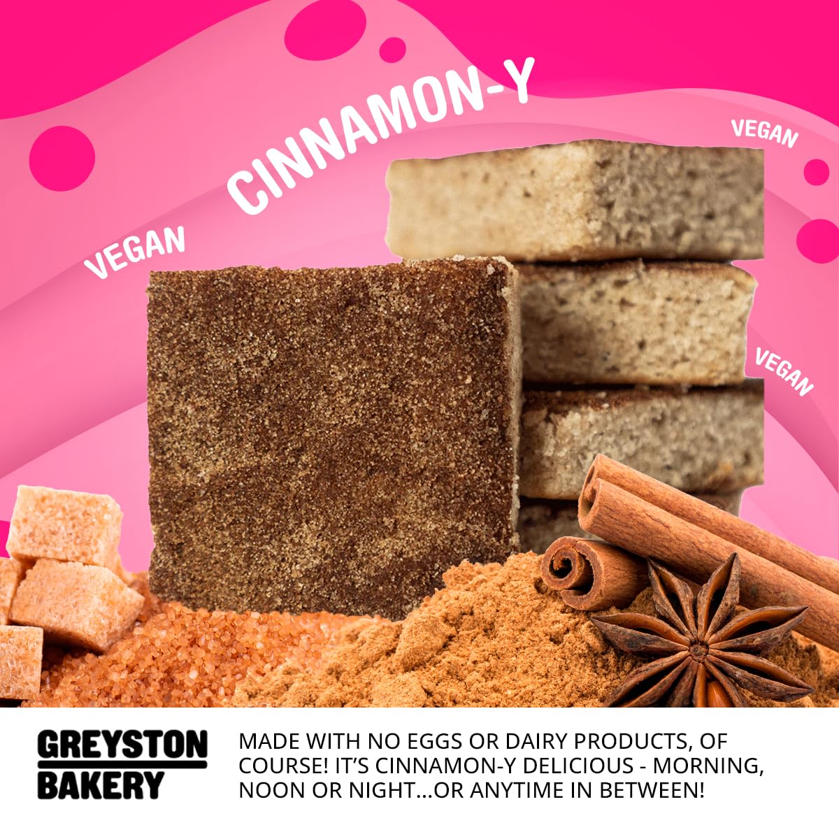 Greyston Bakery Cinnamon Roll Vegan Blondie - Gourmet Food Gift - Preservative Free Certified Kosher - 1 unit Individually Wrapped 2.5 oz