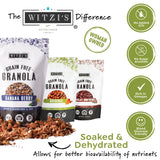 Witzi's Grain Free Granola, Variety Pack, 2oz (Pack of 5), Original, Banana Berry, Chocolate Honeyberry, Lemon Raspberry, Pumpkin Spice, Made