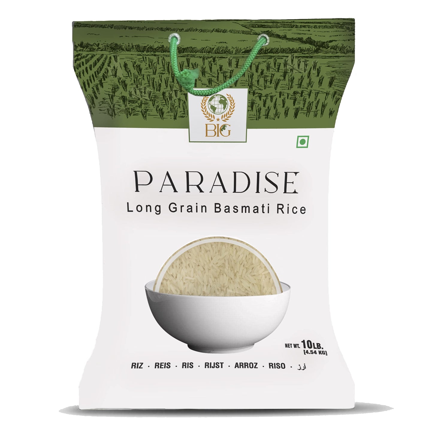 BIG - PARADISE 10 LB Long Grain Basmati Rice, White Super Basmati Rice, Basamic Rice from India, Gluten Free Rice, White Uncooked Rice, Extra Long Grain Basmati Rice
