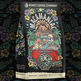 Bones Coffee Company Macamaniac, Macadamia and Coconut Flavored Coffee, Medium Roast Low Acid Arabica Beans Compatible with Auto drip and French Press