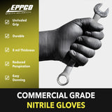 EPPCO LionGrip 7-Mil Black Nitrile Gloves Disposable Powder Free, Latex Free Textured Superior Grip Glove for Mechanics, Auto-motive, Industrial Work
