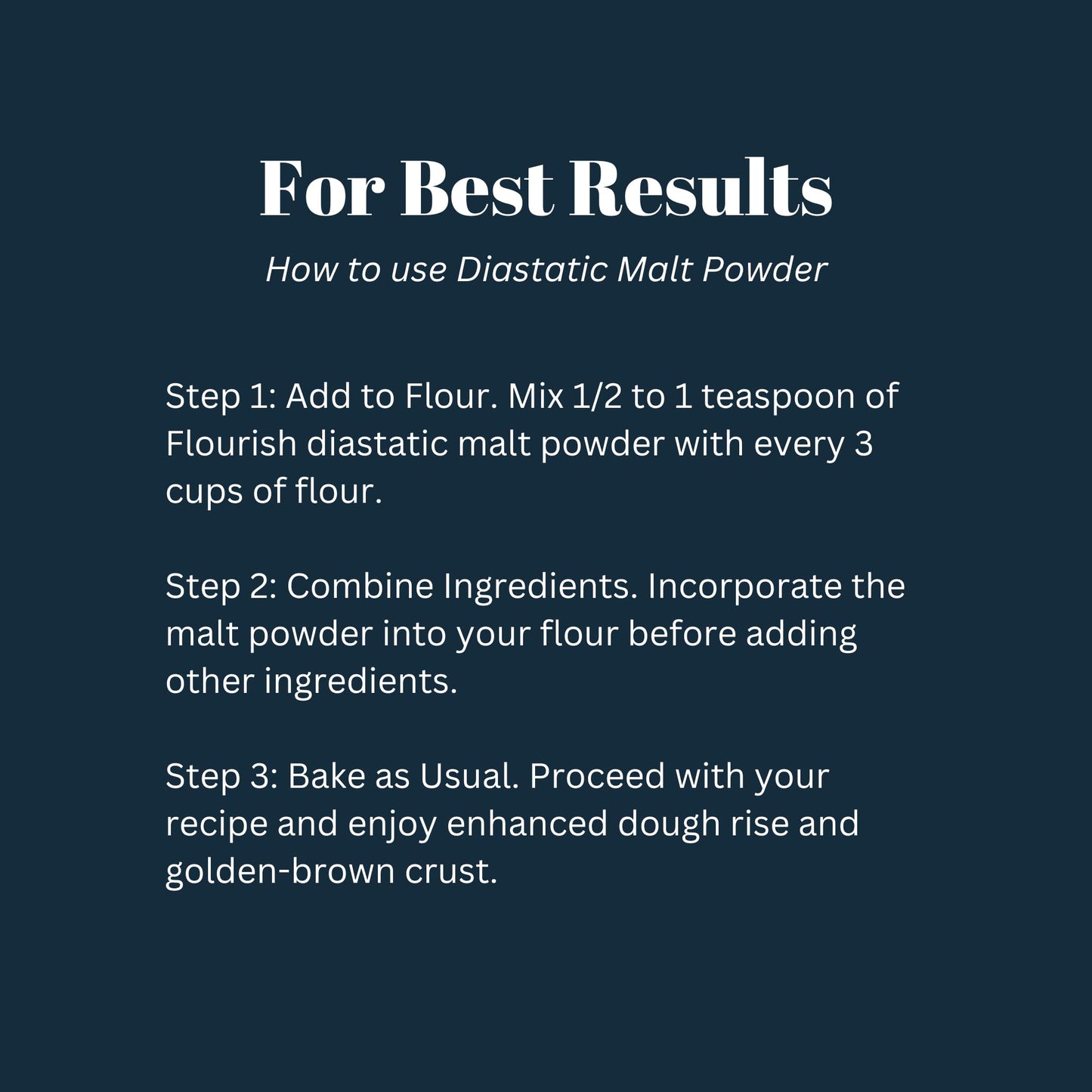 Flourish Millworks Diastatic Malt Powder - 8oz - Premium Baking Enhancer & Dough Improver - The Baker's Best-Kept Secret for Perfect Rise and Browning
