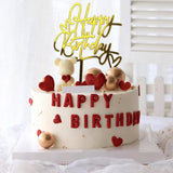 40 PCS Gold Happy Birthday Cake Topper Acrylic Cupcake Topper A Series of Birthday Cake Supplies Decorations 20 Styles