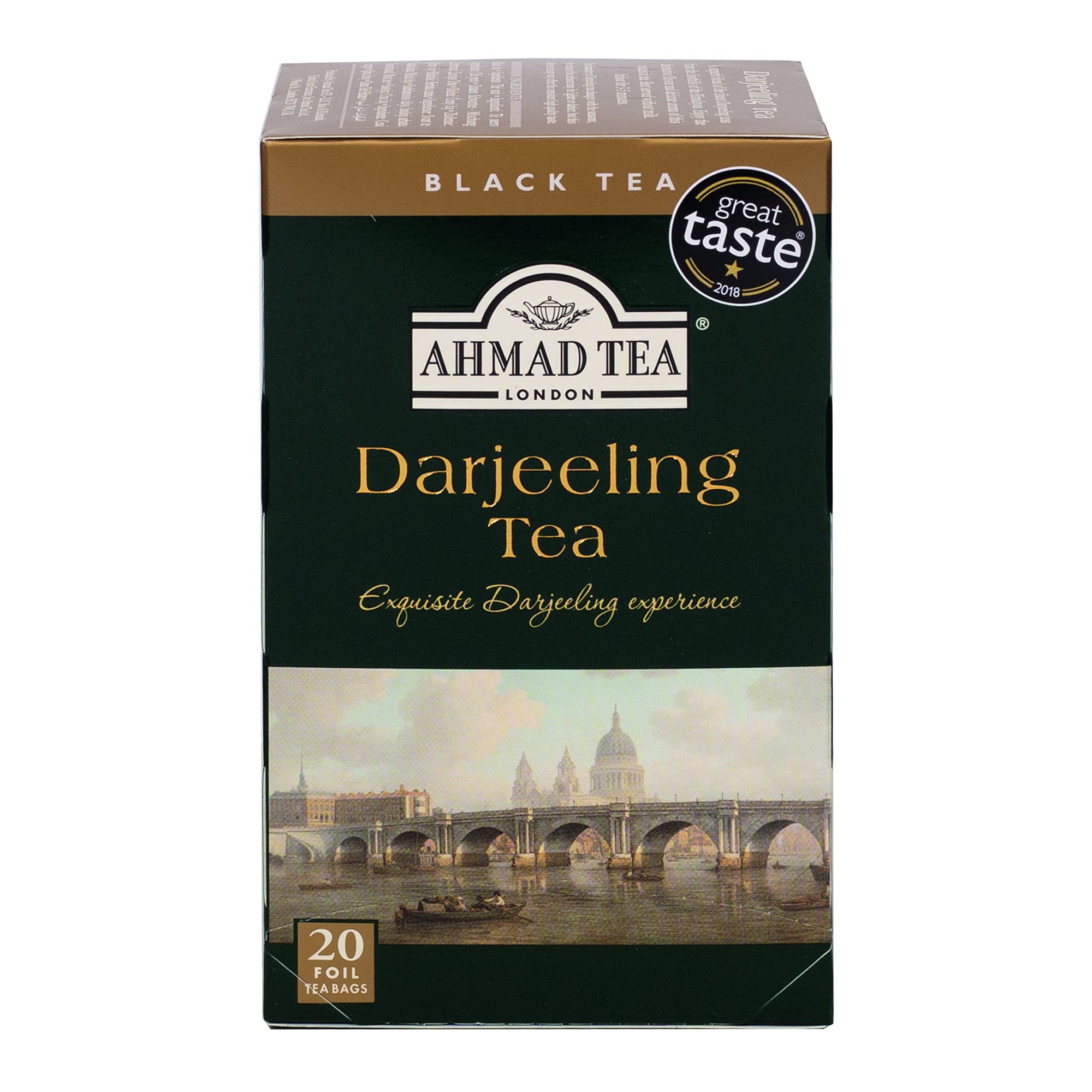 Ahmad Tea Black Tea, Darjeeling Teabags, 20 ct (Pack of 1) - Caffeinated & Sugar-Free