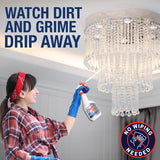 Chandelier Cleaner Spray, 32 oz - No Wipe Drip Dry Crystal Chandelier Cleaner for Glass, Crystal & Acrylic Light Fixtures, Streak-Free Shine, Sprays