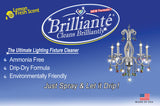 Brilliante Crystal Chandelier Cleaner - Manual Sprayer 32oz Environmentally Safe, Ammonia-free, Drip-dry Formula, Made in USA (4 Pack)