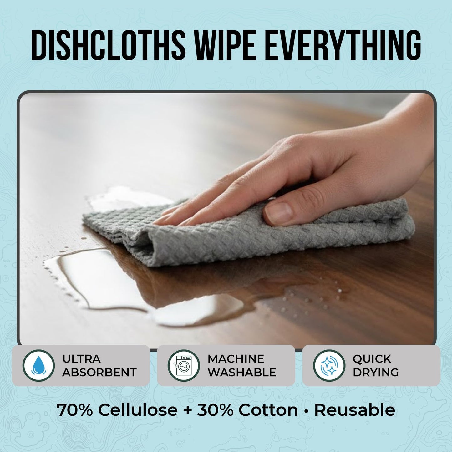 Lifecircle Kitchen Cleaning Kit 14 Piece - Swedish Dishcloths, Dish Towels for Kitchen, Plant-Based Sponges, Reusable Paper Towels, Cleaner Tablets