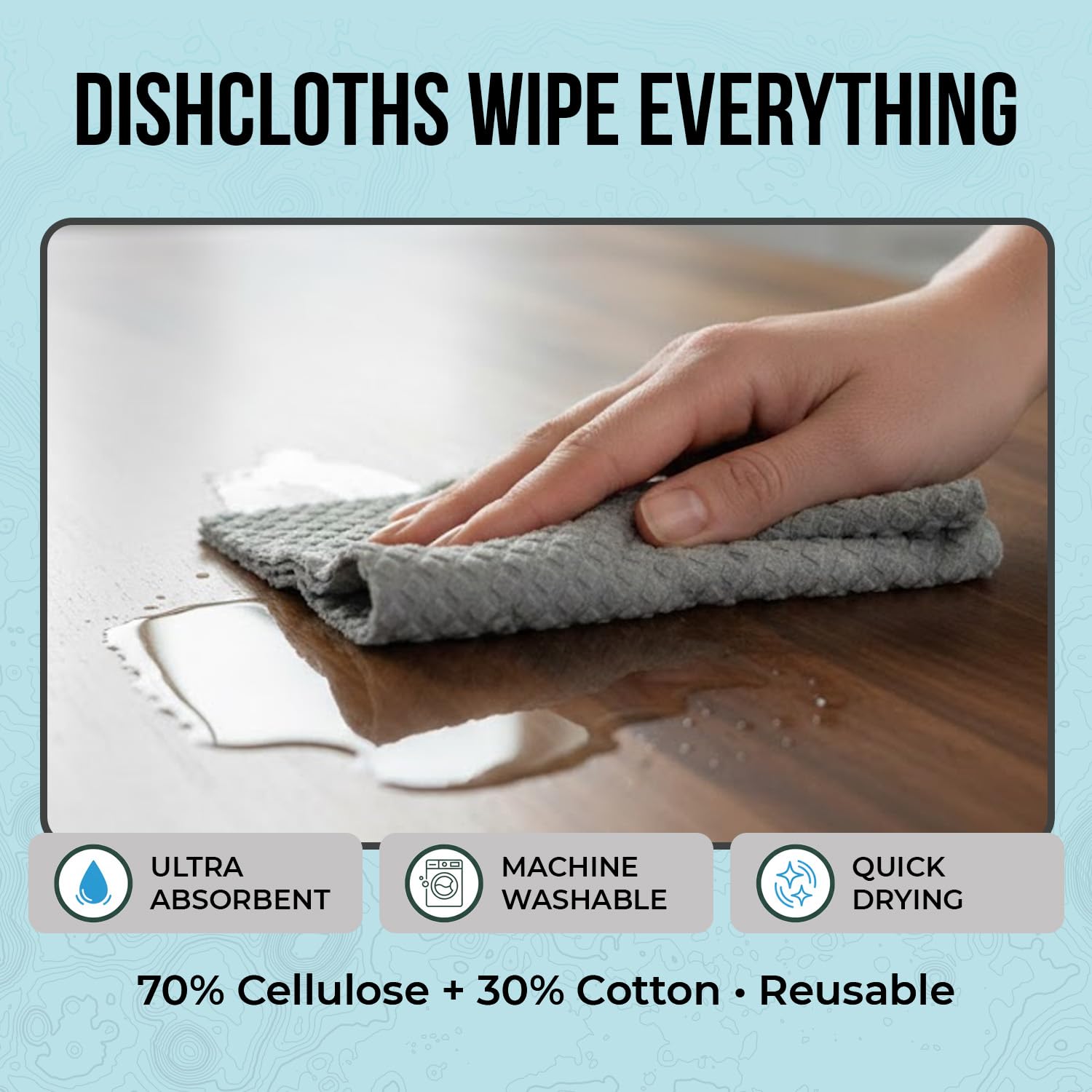 Lifecircle Kitchen Cleaning Kit 14 Piece - Swedish Dishcloths, Dish Towels for Kitchen, Plant-Based Sponges, Reusable Paper Towels, Cleaner Tablets