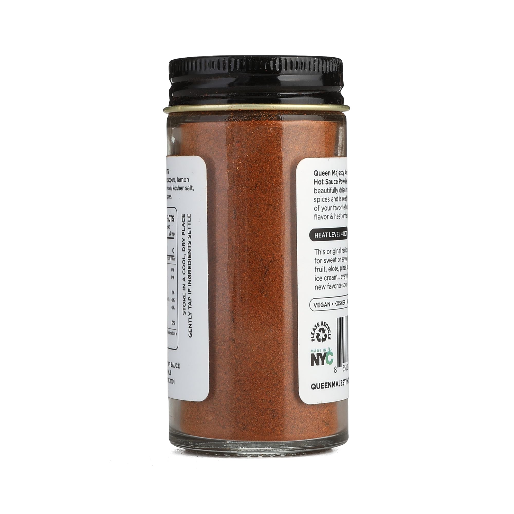 Queen Majesty ANCHO HABANERO HOT SAUCE POWDER net weight 1.8oz (50g) - All Natural Ancho Habanero Chili Seasoning and Shake, Vegan, Gluten Free, non