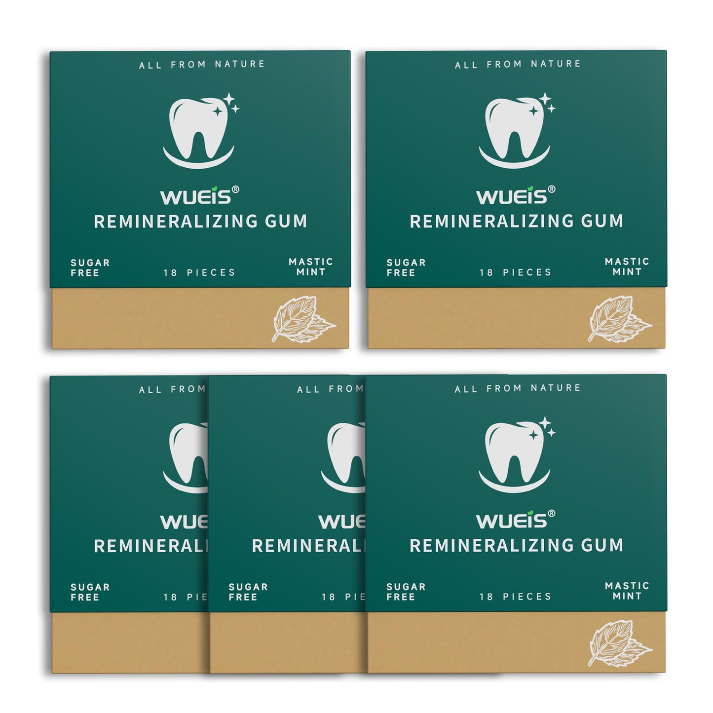 Remineralizing Gum Hydroxyapatite with Xylitol - Sugar Free Spearmint Chewing Gum for Enamel Support and Fresh Breath - 18 Pieces (18 Count (Pack