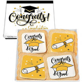 Graduation Cookies Gift Basket Box 2026 | Individually Wrapped | 4 Pack | Congratulations Congrats Grad for Women Men Kids | Food Gift | Nut Free |