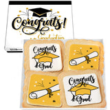 Graduation Cookies Gift Basket Box 2026 | Individually Wrapped | 4 Pack | Congratulations Congrats Grad for Women Men Kids | Food Gift | Nut Free |