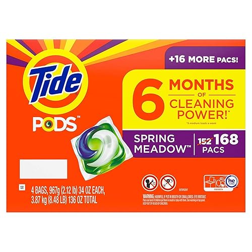Tide PODS Liquid Laundry Detergent Pacs, Spring Meadow (168 ct.)