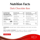 Red Delight Snack Size Dark Chocolate Bars Pack of 2x14G - 30 Keto Chocolate Snack Bars - Vegan, Low Carb, Kosher & No Added Sugar - Healthy Chocolate