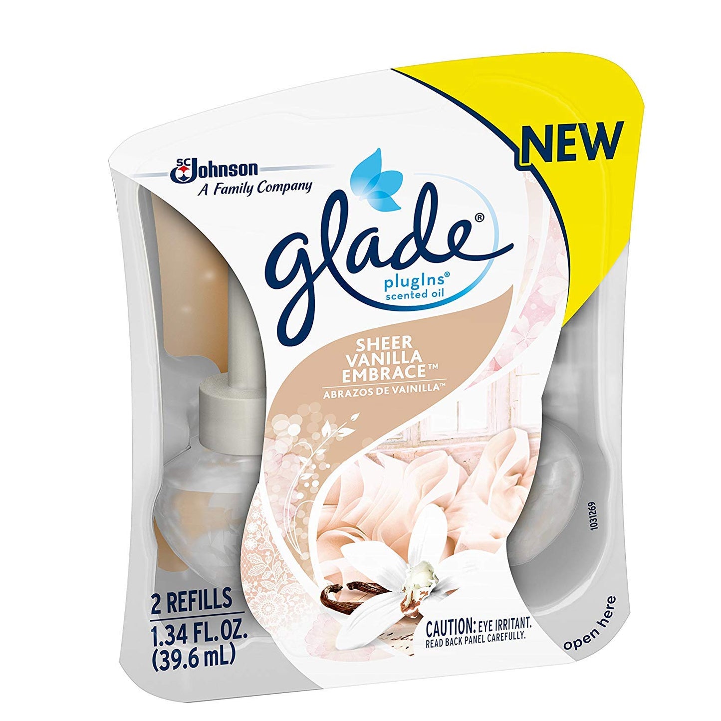 Glade PlugIns Scented Oil Air Freshener Refills, 2 Count, 1.34 fl oz (Sheer Vanilla Embrace, 2 Count)