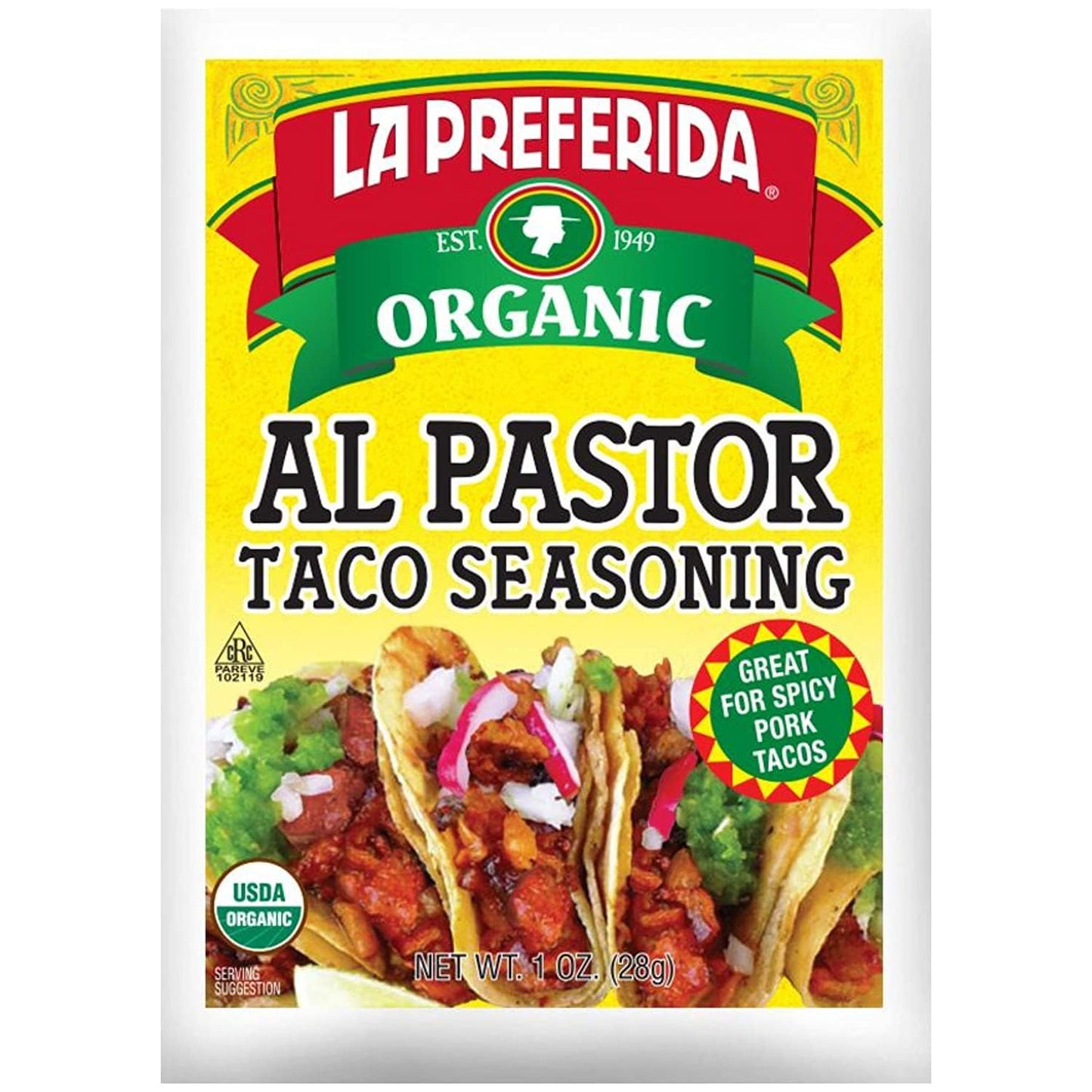 La Preferida Organic Taco, Fish Taco, & Al Pastor Taco Seasoning (4ea / 1oz) (Variety Pack)