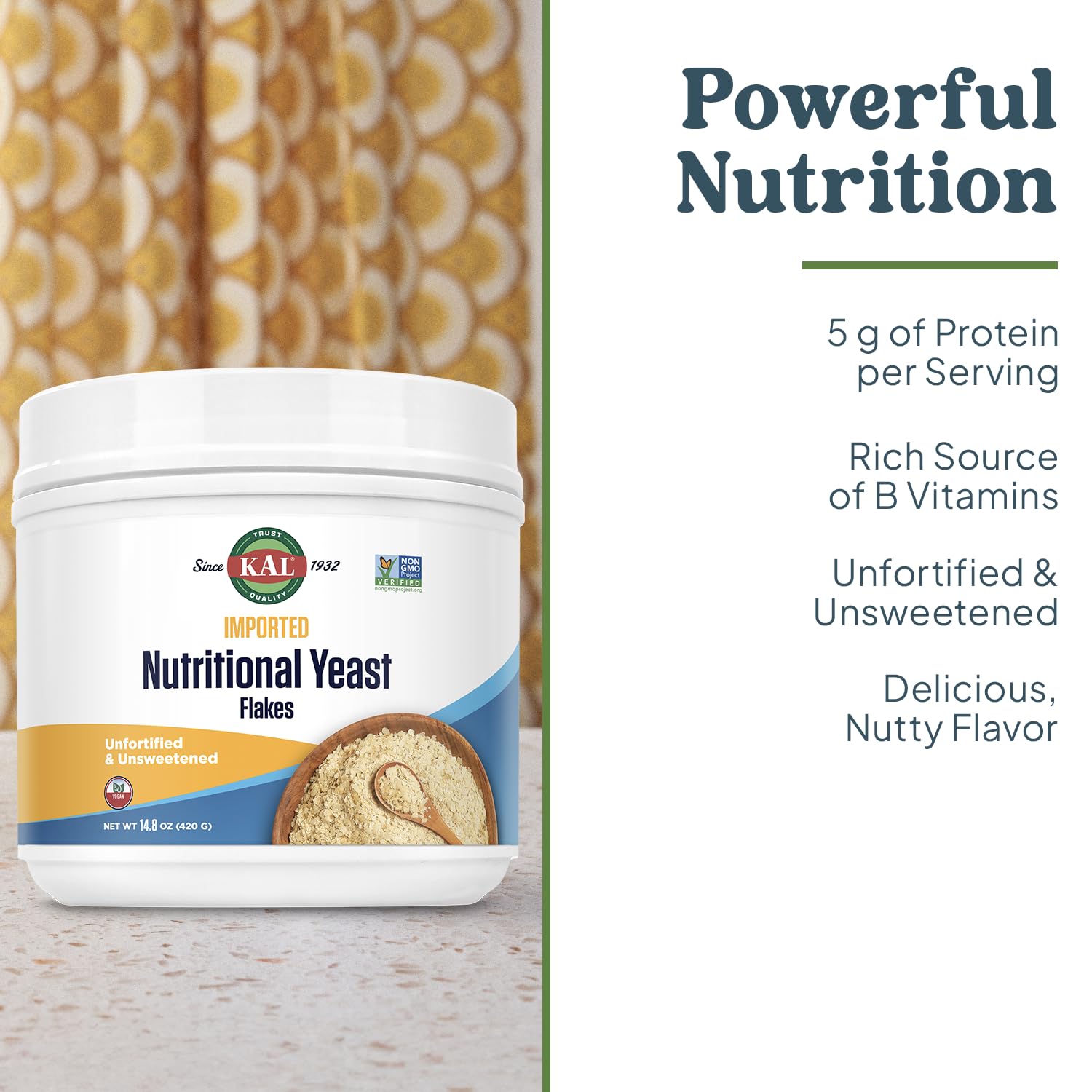 KAL Imported Yeast Flakes, 14.8 Ounce