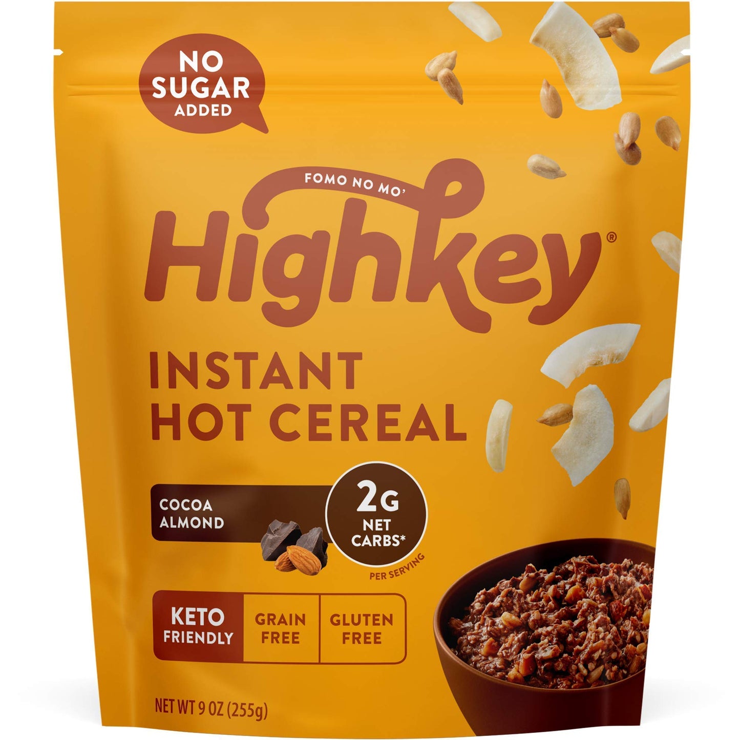 HighKey Snacks Keto Breakfast Food Hot Cereal - Low Carb Instant Oatmeal Substitute - Gluten & Grain Free, Low Sugar Snack - Ketogenic Products