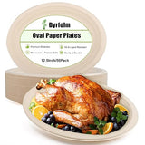Dyrfolm 12.5 Inch Oval Paper Plates,50 Pack Disposable Paper Plates,Heavy Duty Disposable Oval Paper Dinner Plates,Large Oval Paper Plates