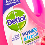 Dettol Power and Fresh Multi Purpose Cleaner Cherry Blossom/ Pomegranate Liquid 1 Litre (Pack of Six)