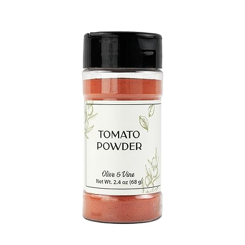 Olive & Vine Tomato Powder, Rich Tomato Flavor, For Sauces & Soups, Authentic Taste, For Global Recipes (2.4 Ounce)