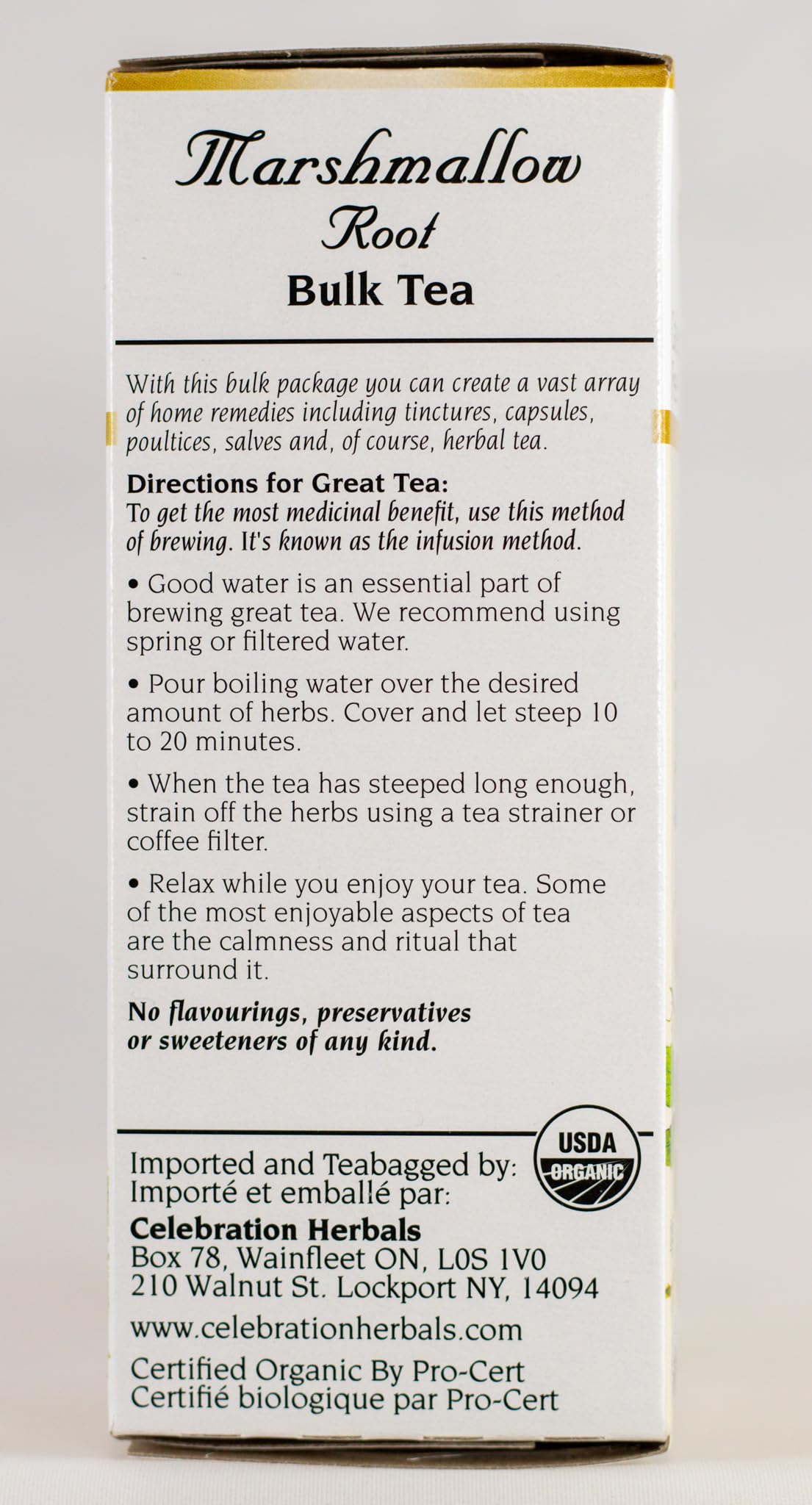 Celebration Herbals Organic Marshmallow Root Bulk Tea Caffeine Free -- 1.76 oz