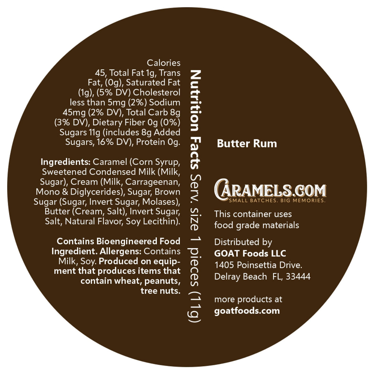 Caramels.com Butterscotch & Butter Rum Caramels | Individually Wrapped