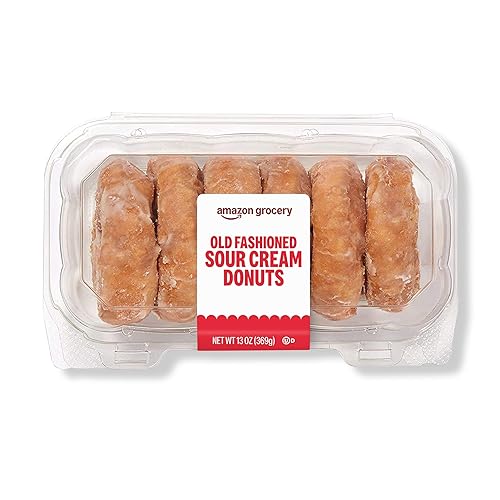 Amazon Grocery, Old Fashioned Sour Cream Donuts, 13 Oz, 6 Ct, Frozen