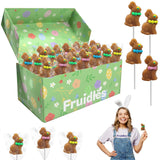 Fruidles Easter Bunny Lollipops Suckers, Colorful Easter Eggs, Fat-Free - Individually Wrapped Easter Pops (Pack of 36)