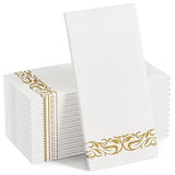 FOCUSLINE 100 Linen Feel Bathroom Napkins, Soft and Absorbent Disposable Guest Towels, Cloth-Like Paper Hand Towels Decorative Napkins for Dinners