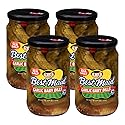 Best Maid Products - 24 Ounce Glass Jars Baby - Dill, Kosher, Hamburger Slices, Garlic Bites, Habanero Chips, & Xtreme Hot Pickles (4 Pack, Garlic