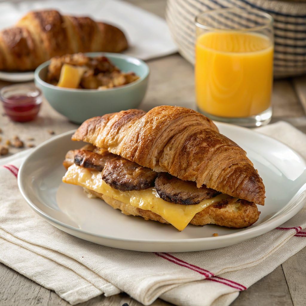 Jimmy Dean Sausage, Egg and Cheese Croissant Breakfast Sandwich, 8 Count (Frozen)