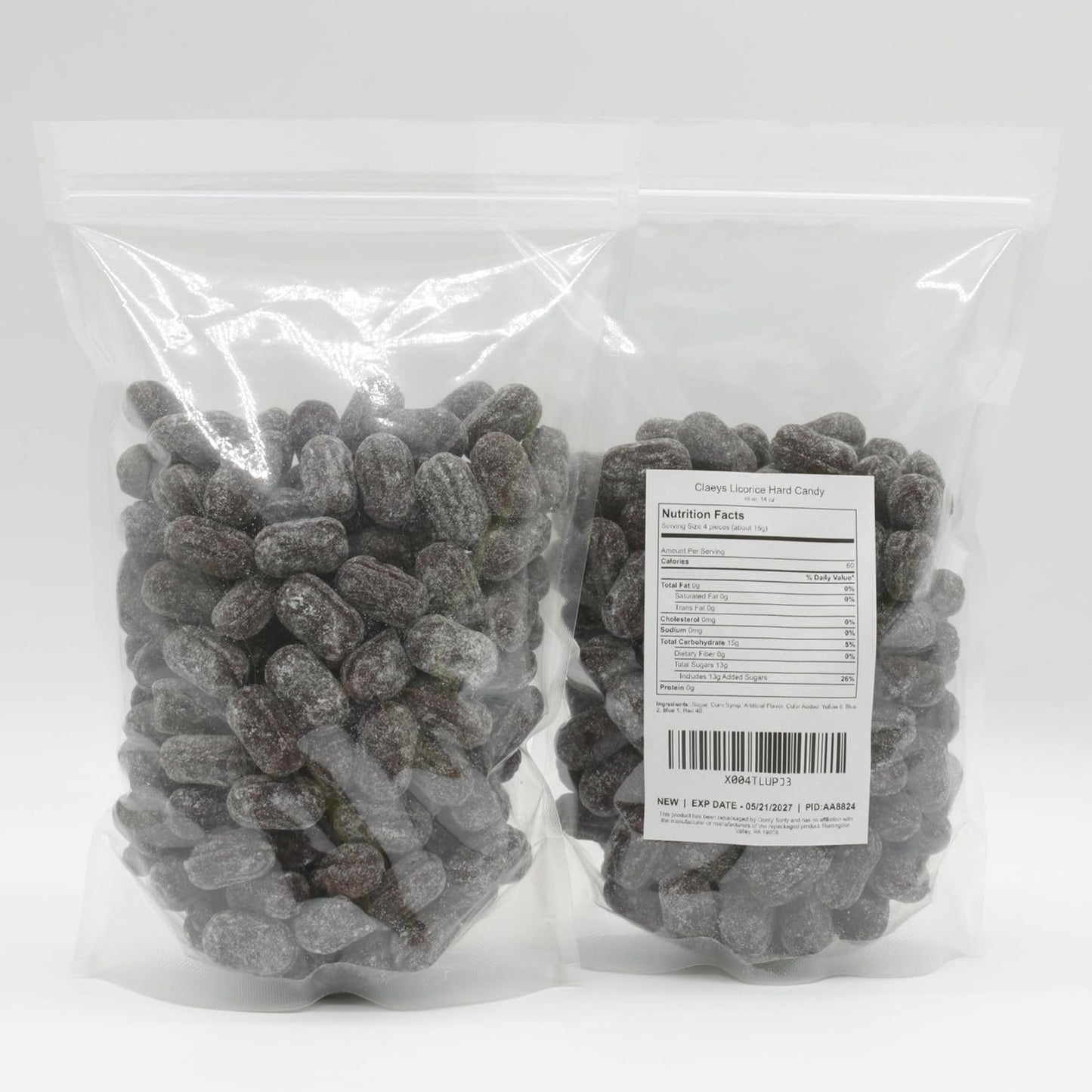 Claeys Hard Candy Licorice 14 oz - Old Fashioned, Fat Free, Gluten Free, Long Lasting Flavor, Resealable Bag