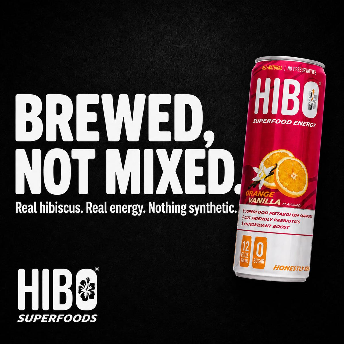 HIBO Superfood Energy Orange Vanilla, Sugar Free, 150mg Caffeine